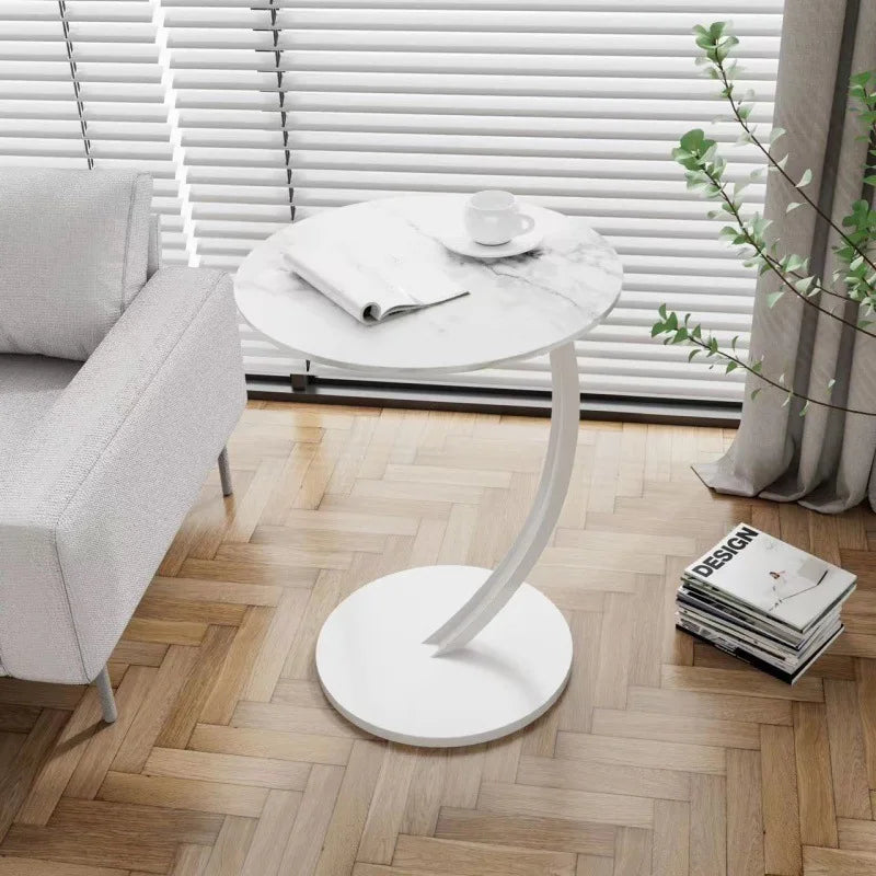Round Side Table – Wood and Steel, Modern Design for Living Room or Bedroom