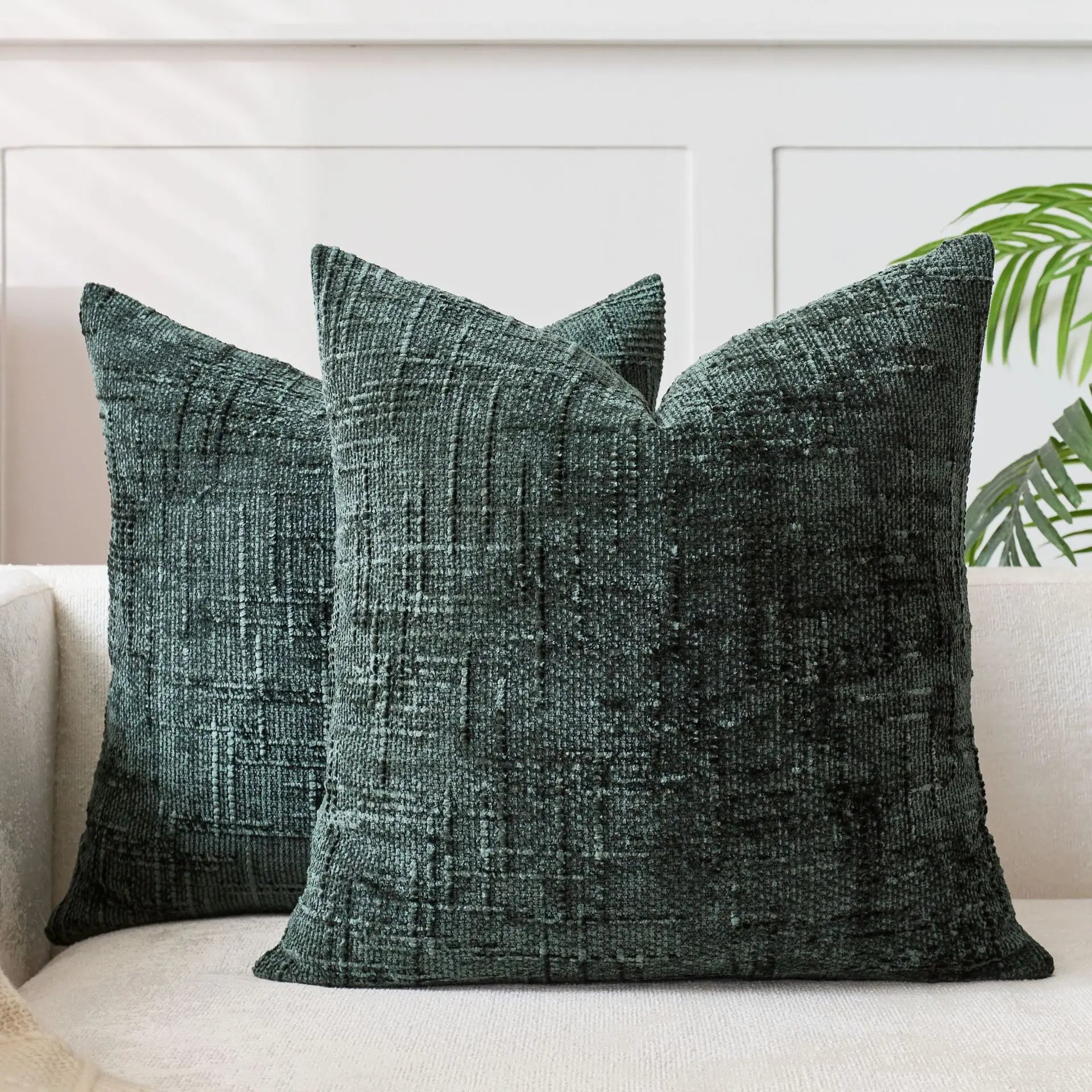 Chenille Point Pillow Cover – Beige, Elegant Design for Sofa or Bedroom, Available in Various Sizes