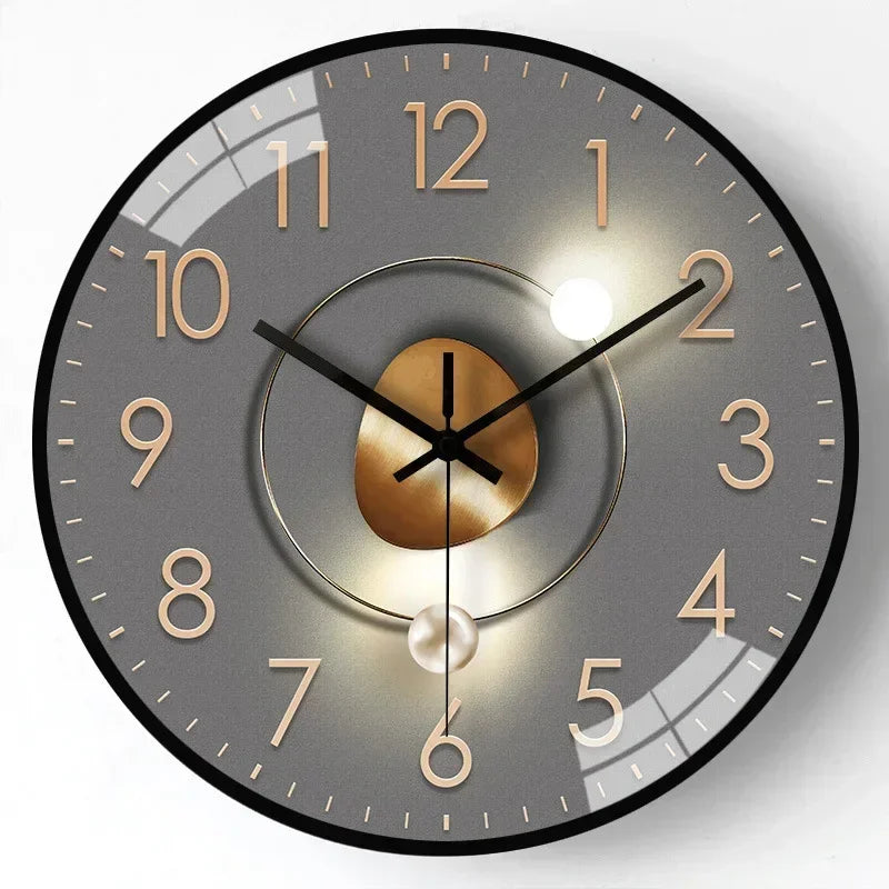 Wall clock – Classic design in black and white, quiet decoration for living room or bedroom