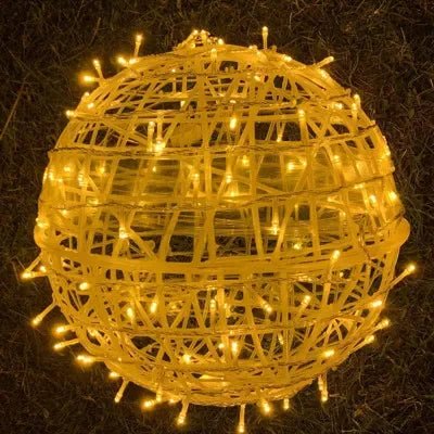 LED-lichtbollen – rotanpatroon, sfeervolle verlichting voor binnen en buiten, ideaal voor tuinfeesten en feestdagen