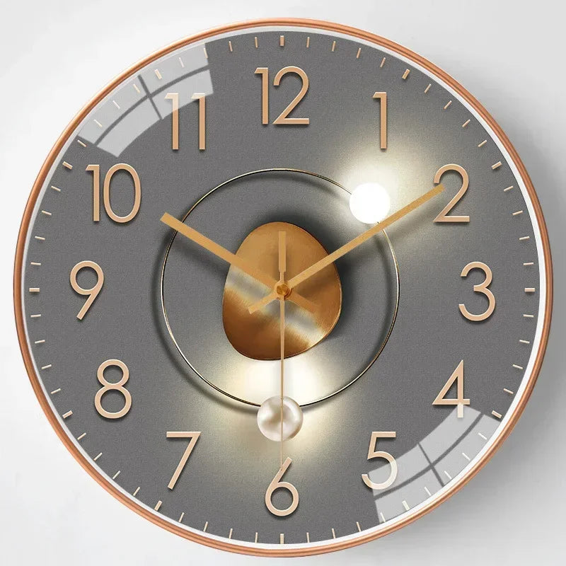Wall clock – Classic design in black and white, quiet decoration for living room or bedroom