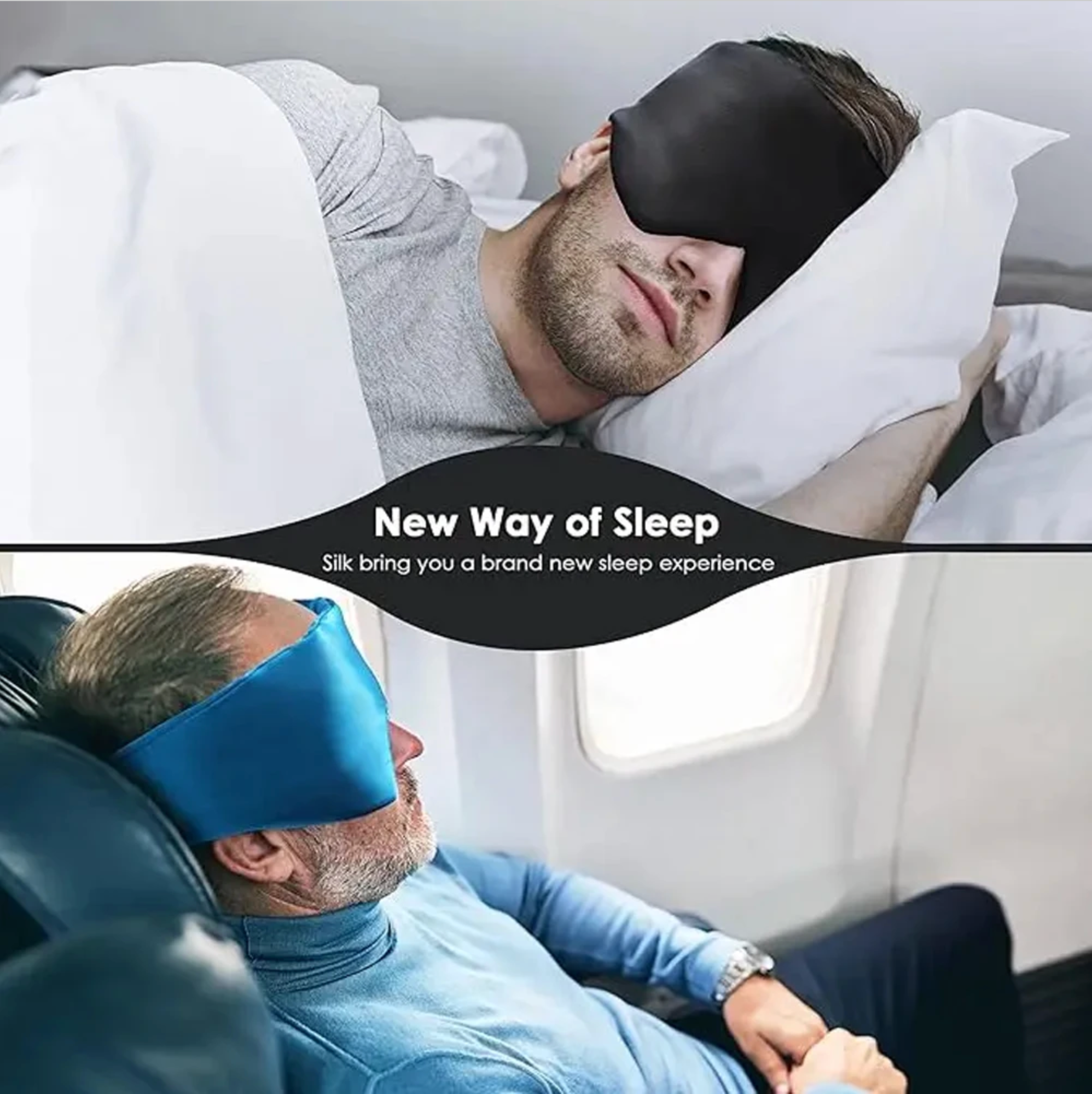 Silk Eye Mask – 100% Mulberry Silk, Full Light Blocking for Relaxation and Travel Comfort