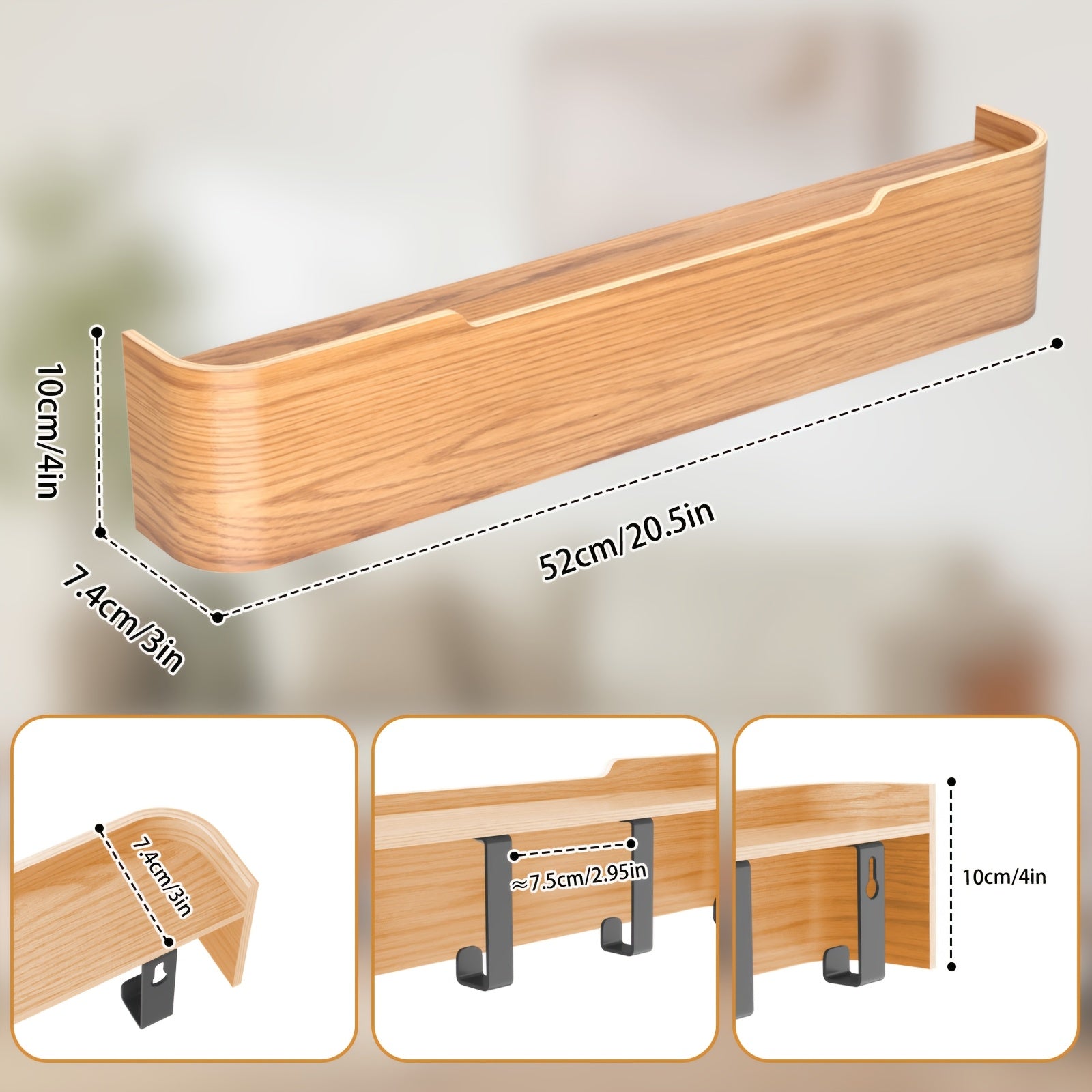 Wall wardrobe – Wood, Modern design with range hoods and shelf for hallway or bedroom