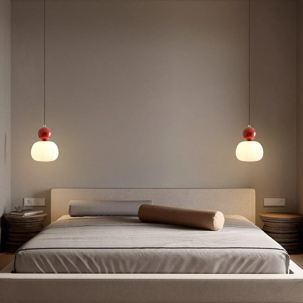 Lampa wisząca w stylu art déco – metal w kolorze kremowym, wzornictwo Bauhausu do dekoracji salonu lub jadalni