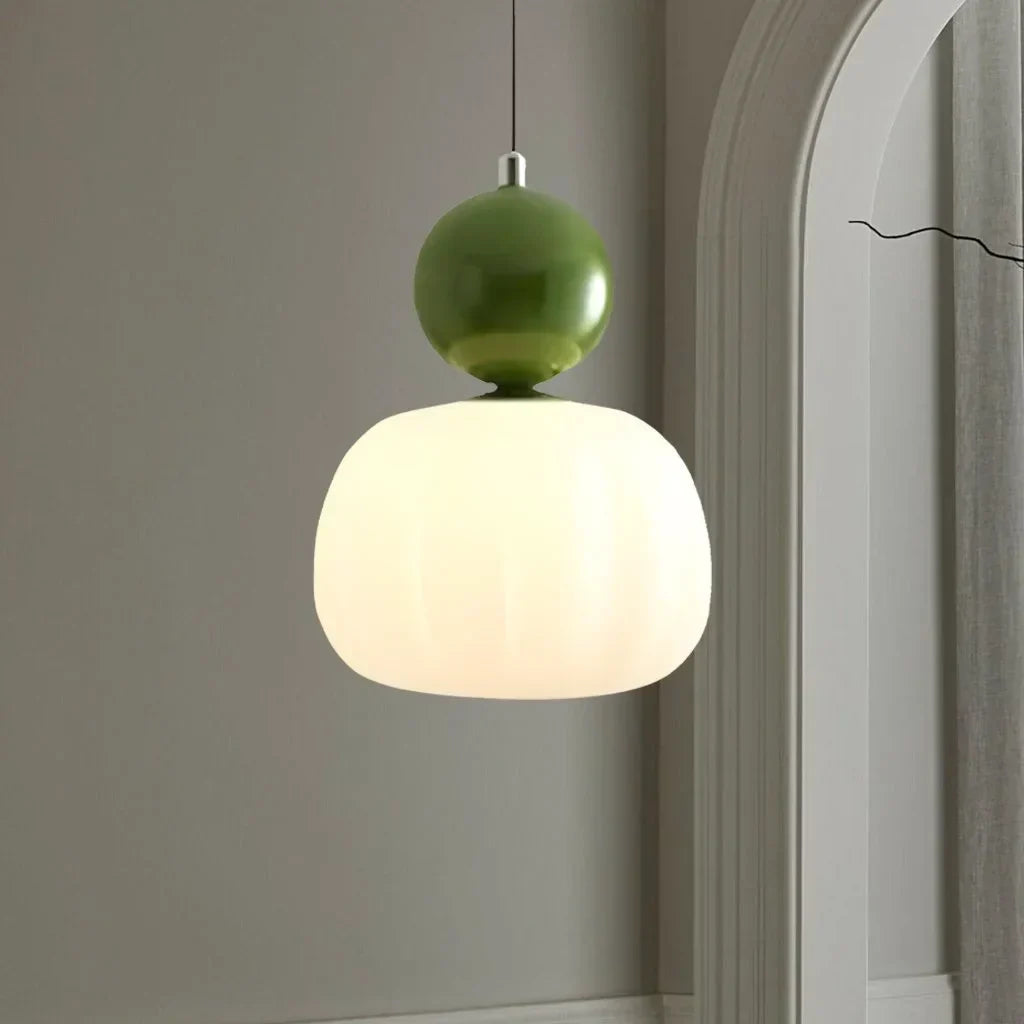Lampa wisząca w stylu art déco – metal w kolorze kremowym, wzornictwo Bauhausu do dekoracji salonu lub jadalni