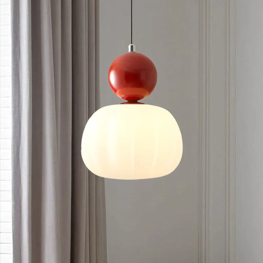 Lampa wisząca w stylu art déco – metal w kolorze kremowym, wzornictwo Bauhausu do dekoracji salonu lub jadalni