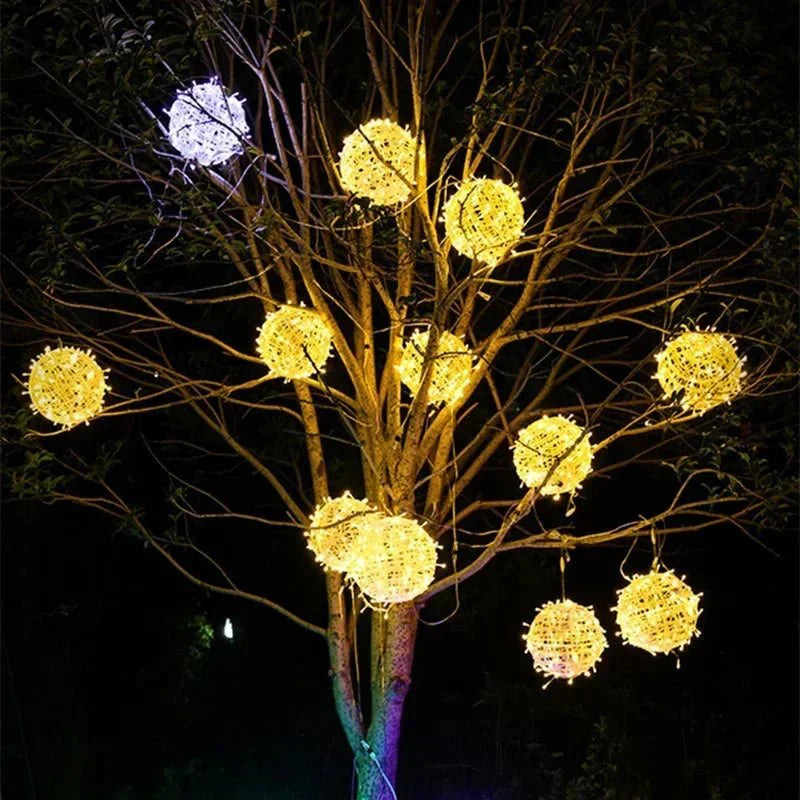 LED-lichtbollen – rotanpatroon, sfeervolle verlichting voor binnen en buiten, ideaal voor tuinfeesten en feestdagen