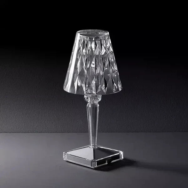 Kristallen Bordlampe – Glinsende Akryl, Elegant Design til Stue eller Soveværelse