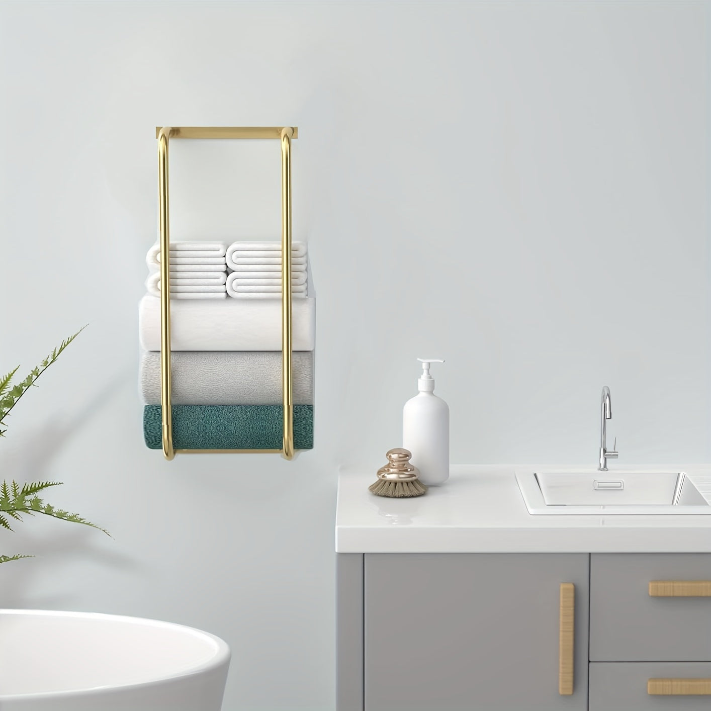 Håndklædehouder – Børstet RVS, Modern Design voor Badkamer of Gæstetoilet