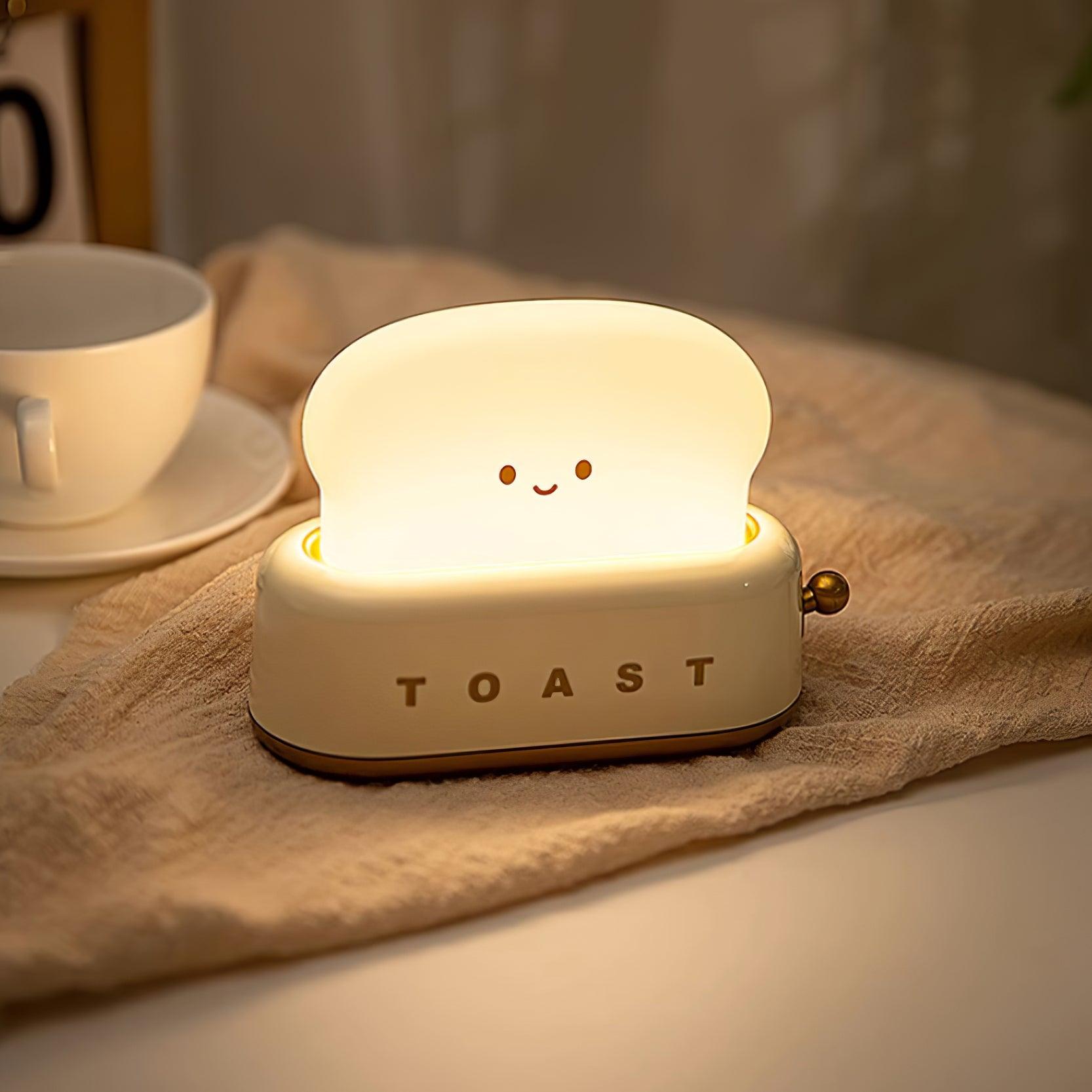 Toaster Nattelys – Metal og Akryl, Varm Hvid til Soveværelse eller Studenterbolig Dekoration