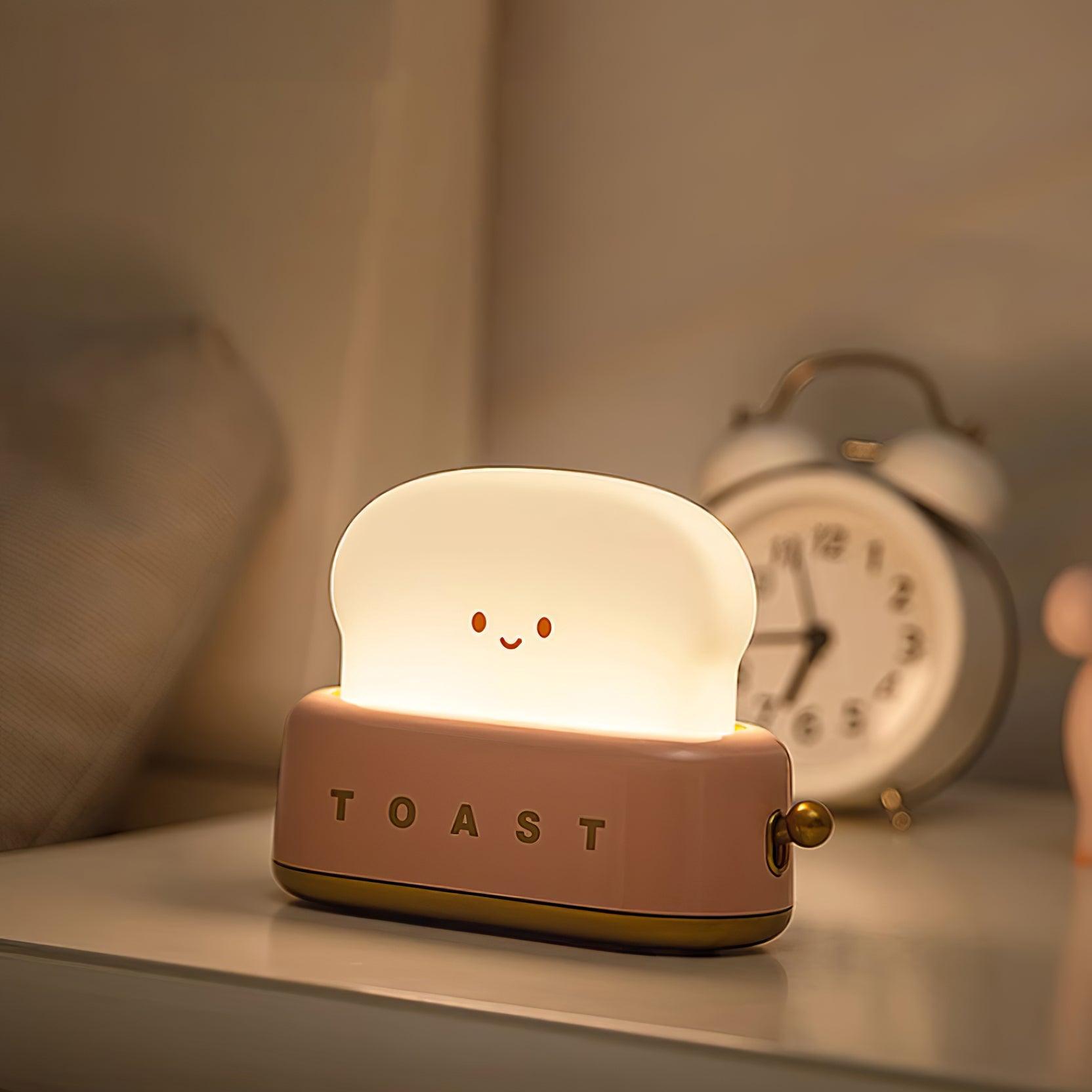 Toaster Nattelys – Metal og Akryl, Varm Hvid til Soveværelse eller Studenterbolig Dekoration