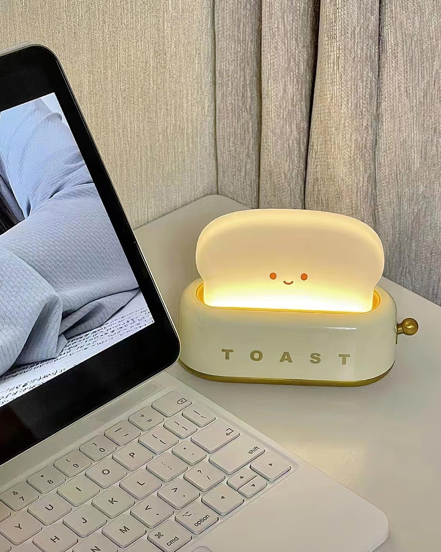 Toaster Nattelys – Metal og Akryl, Varm Hvid til Soveværelse eller Studenterbolig Dekoration