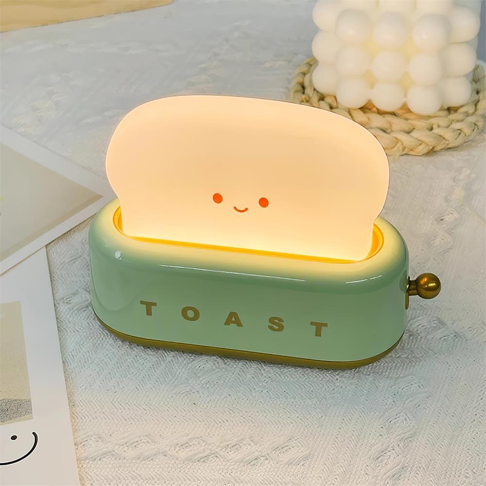 Toaster Nattelys – Metal og Akryl, Varm Hvid til Soveværelse eller Studenterbolig Dekoration