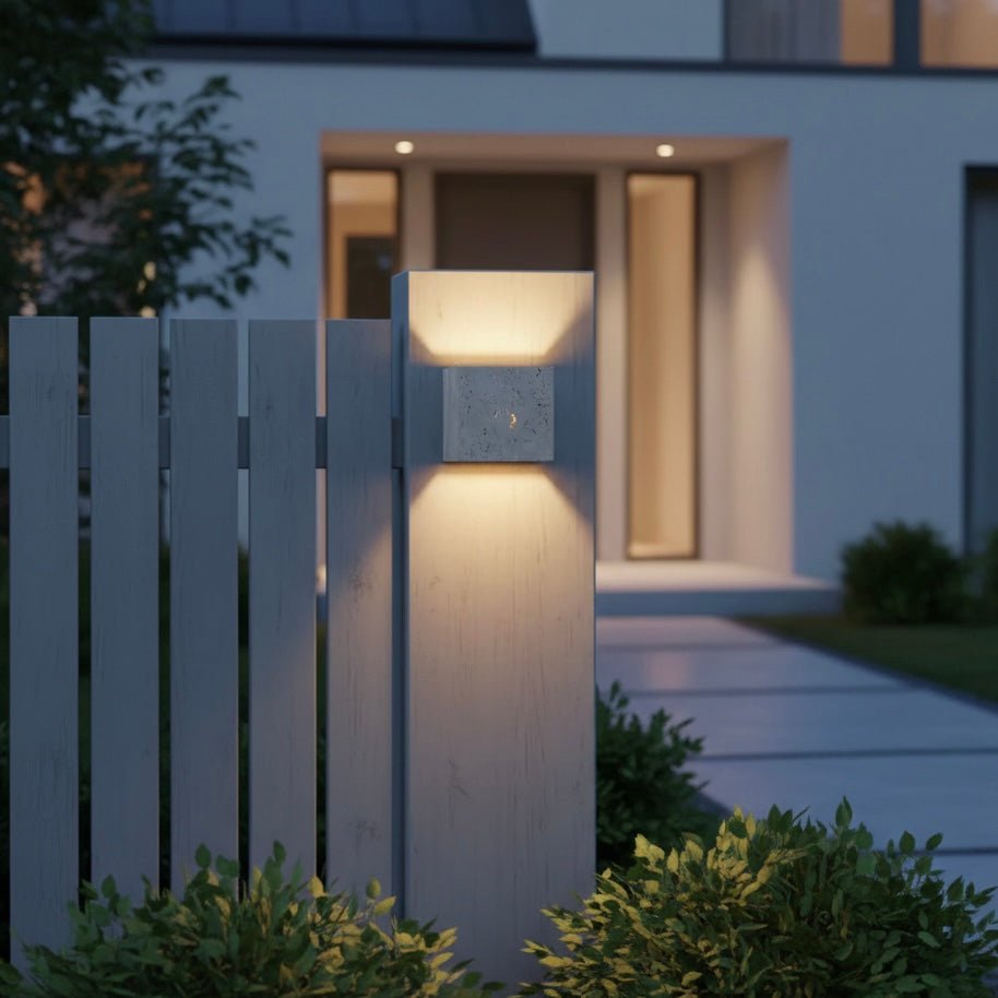 Buitenwandlamp – Geel travertijn, modern design voor terras, balkon of hal