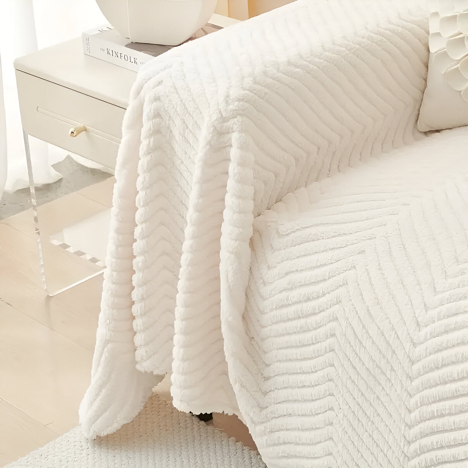 Bankhoes – Geometrisch ontwerp in Shu-Velvet, antislipbescherming voor huisdieren en de woonkamer