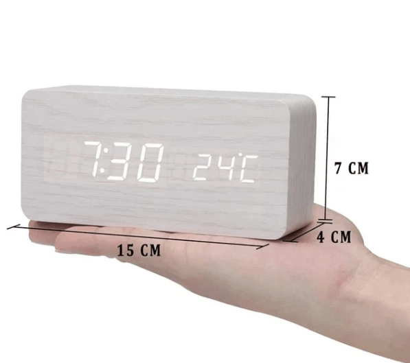 Træur – Minimalistisk design med LED-display og foldefunktion til skrivebord eller natbord