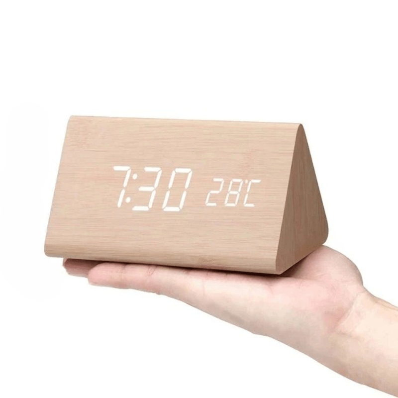 Træur – Minimalistisk design med LED-display og foldefunktion til skrivebord eller natbord