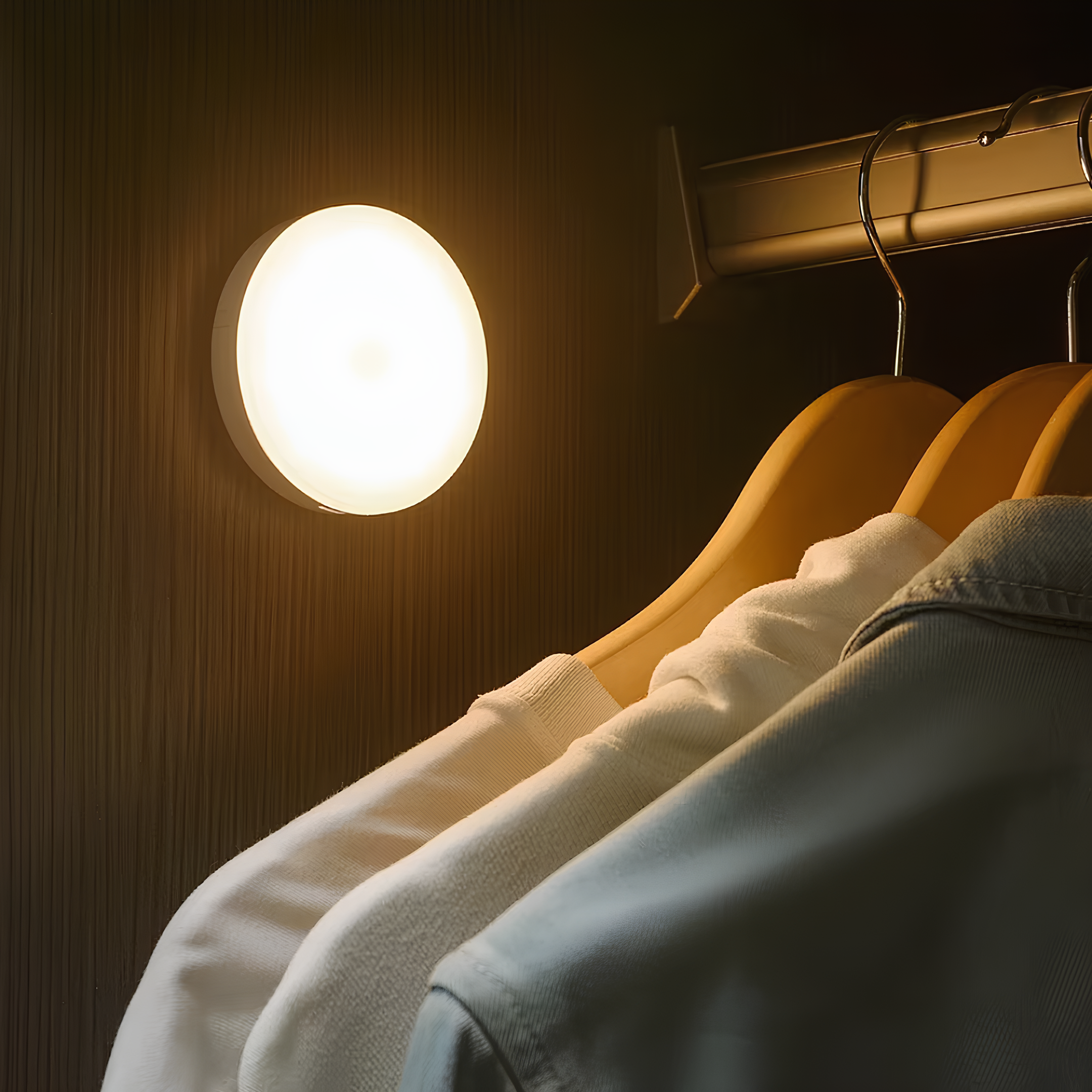 Bevægelsessensor Lampe – Hvid, Kompakt Design til Entré, Trappe eller Skab