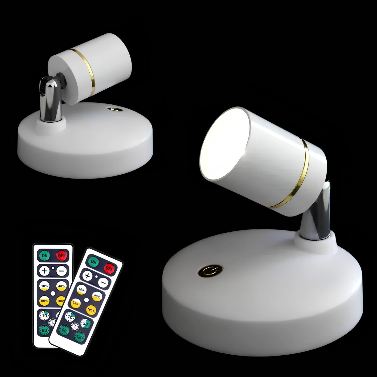 Dimmable Spotlight – White, Modern Wall Lamp with Remote Control for Living Room or Bedroom