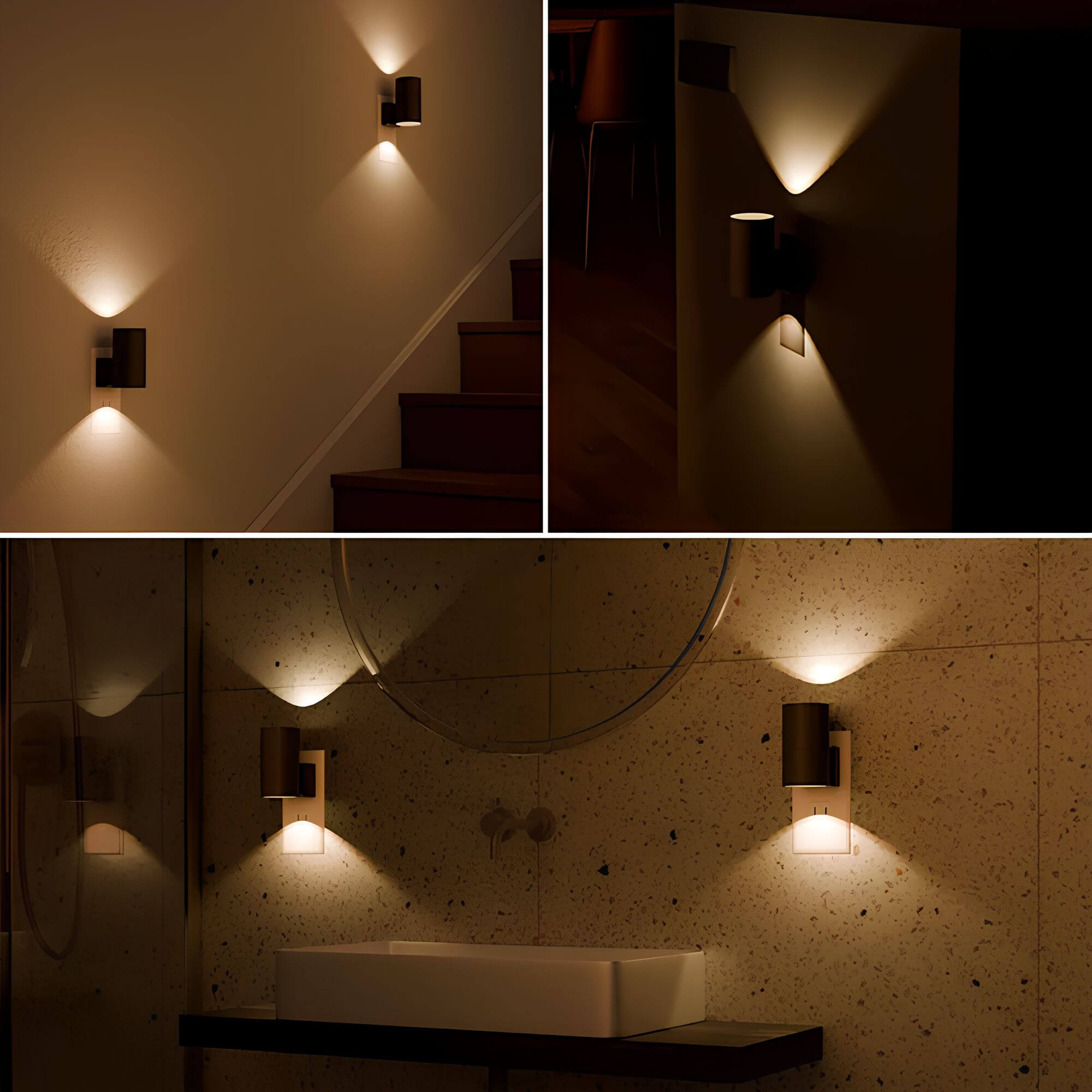 Dimmable LED Night Light – White Plastic with Twilight Sensor for Bedroom or Hallway