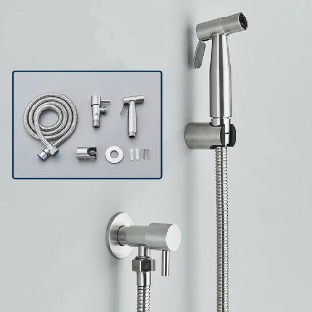 Bidet-handdouche – roestvrij staal, modern design met een slang van 1,2 m voor hygiënisch gebruik in de badkamer