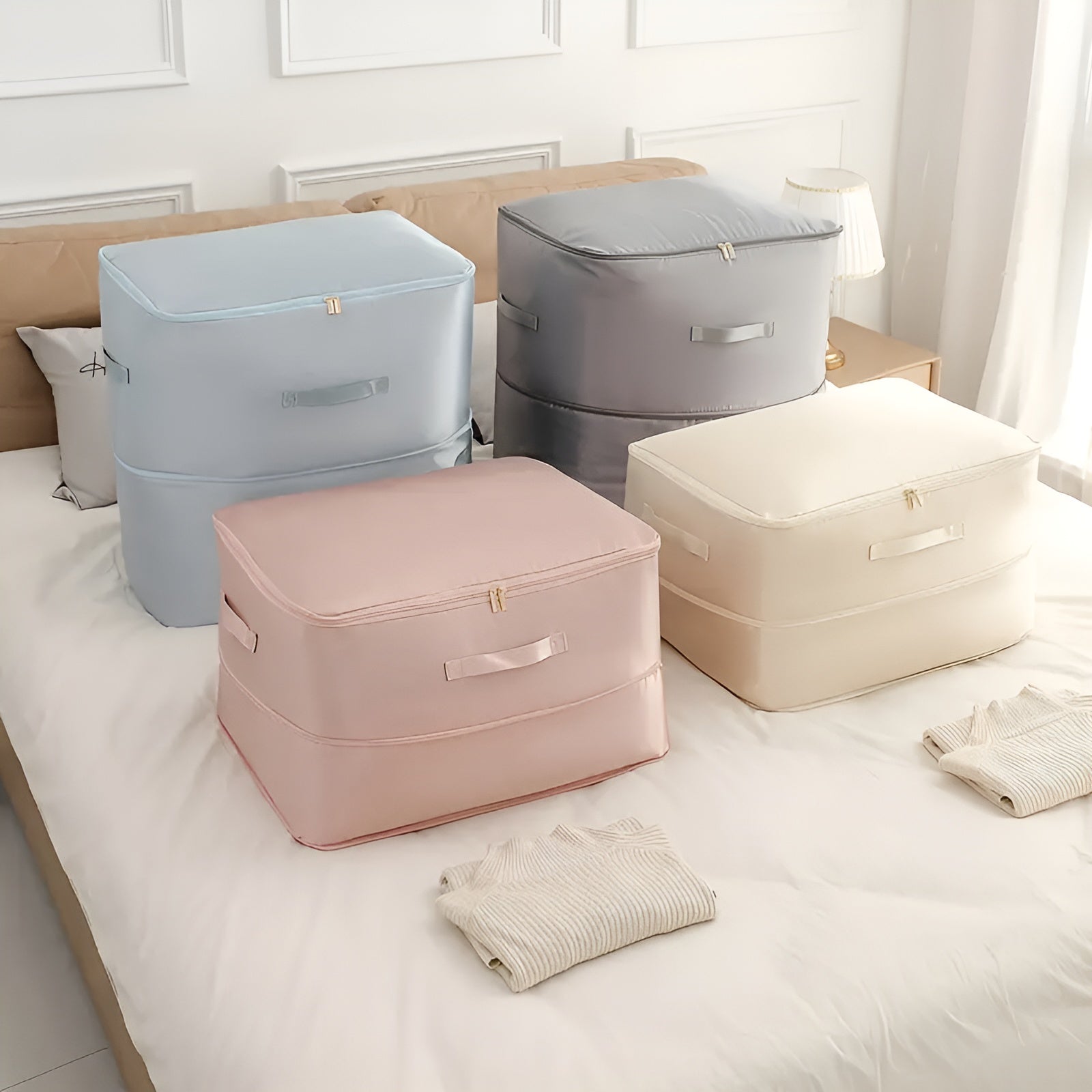 Compression Bag for Clothes – Transparent, Space-Saving for Clothes and Bedding in the Closet