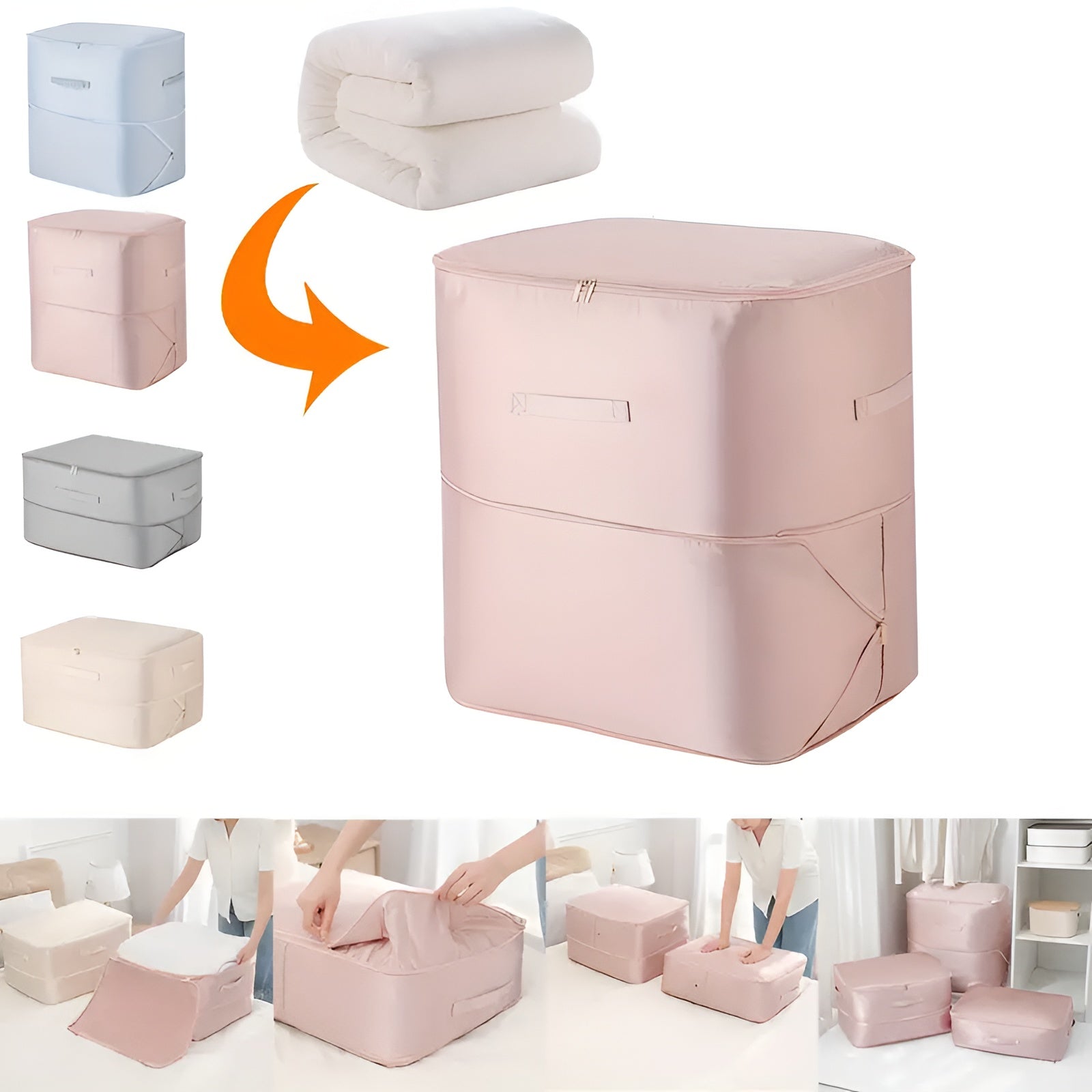 Compression Bag for Clothes – Transparent, Space-Saving for Clothes and Bedding in the Closet