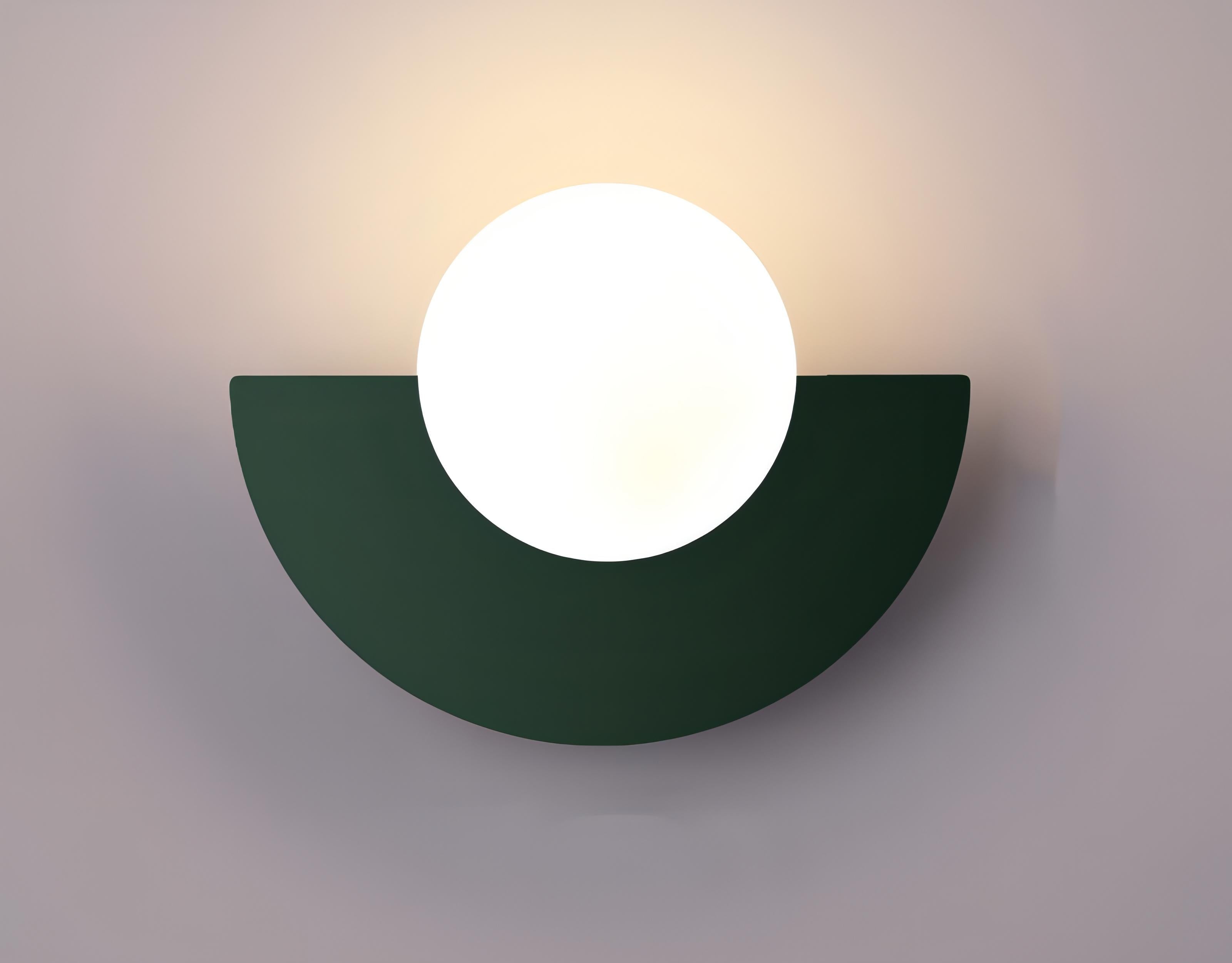 Half Moon wall lamp – metal and PVC, Nordic design in 6 colors for living room or bedroom