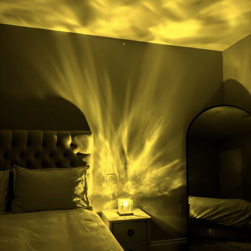 Ocean projector lamp – compact, modern design for relaxation and bedroom decoration