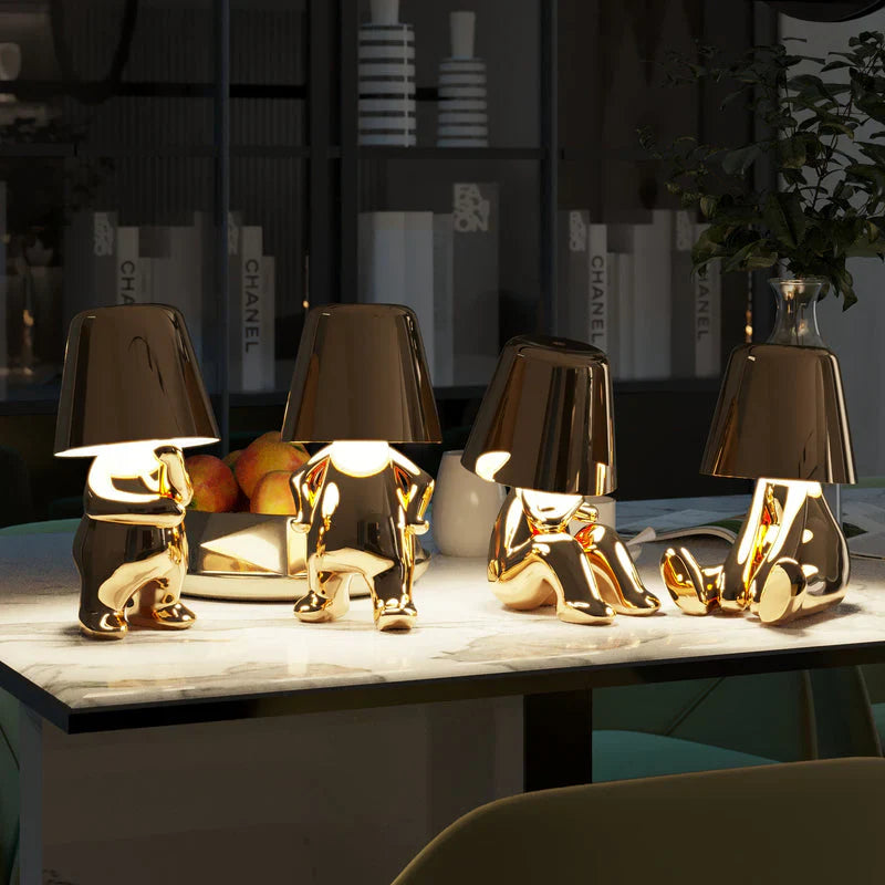 Dimmable Table Lamp – Resin, Playful Shape for Office or Bedroom Decoration