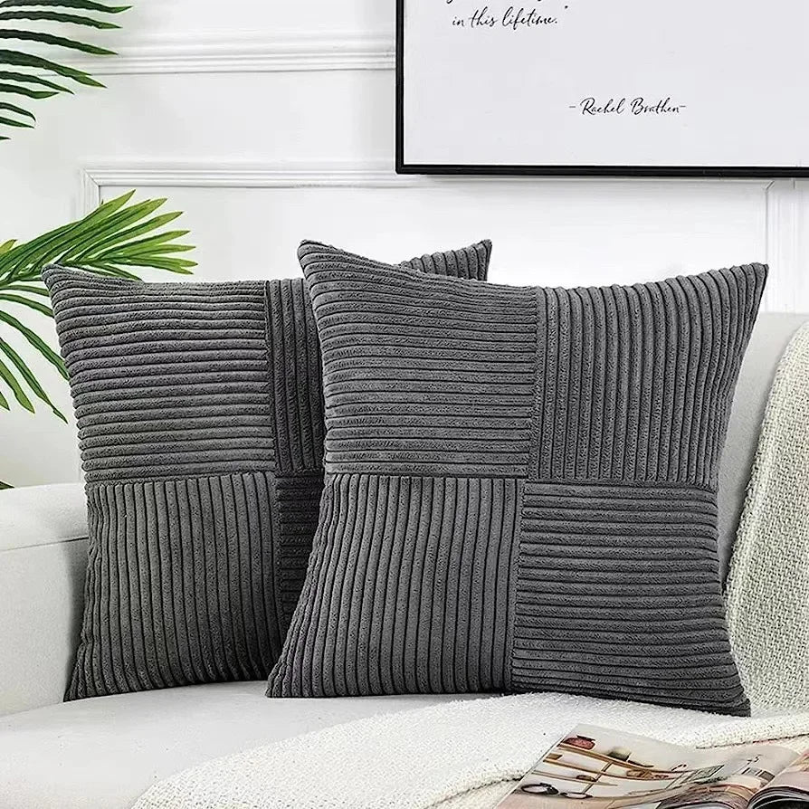 Corduroy Pude Sæt – Blød Beige, Tidøst Design til Stue eller Soveværelse