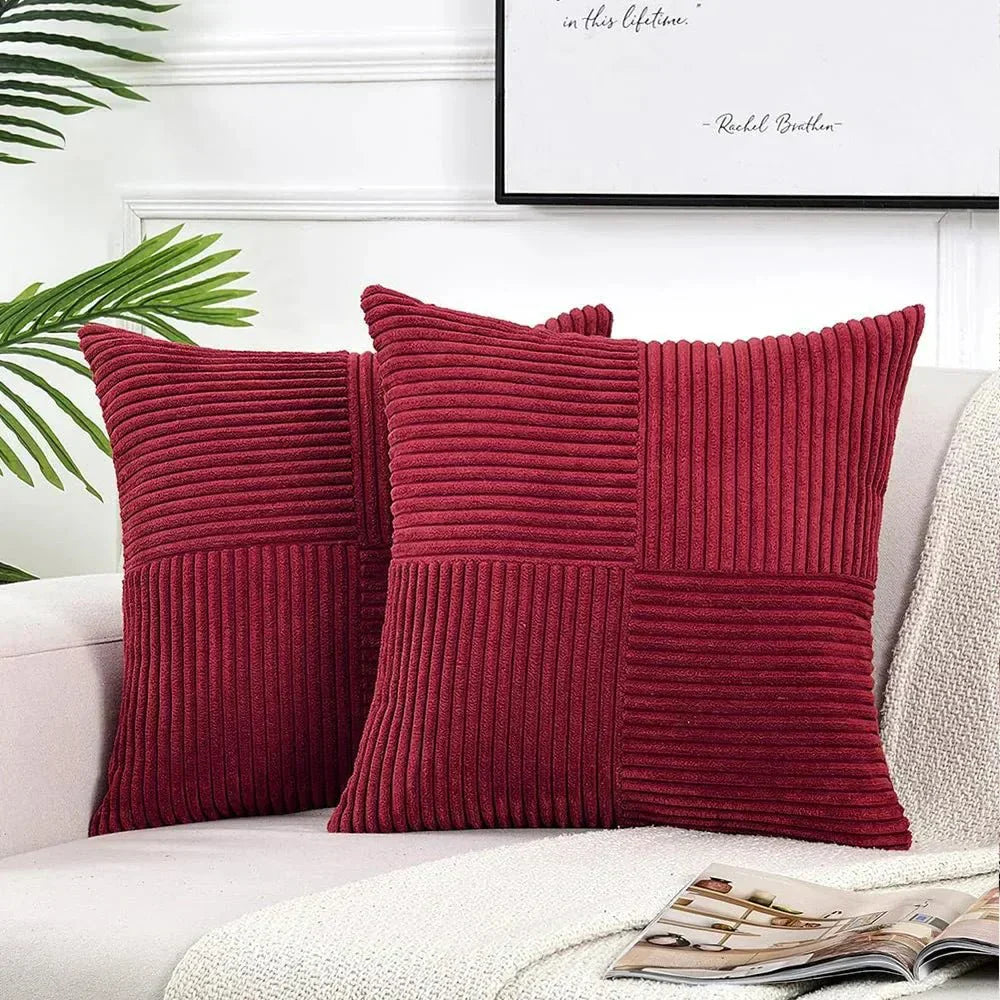 Corduroy Pude Sæt – Blød Beige, Tidøst Design til Stue eller Soveværelse