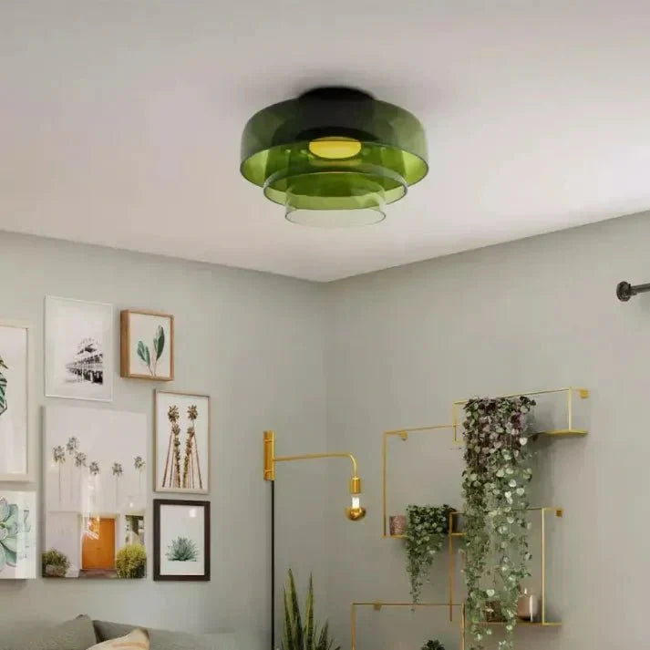 Scandinavische glazen plafondlamp – modern design met driekleurige ledverlichting voor de woonkamer of eetkamer