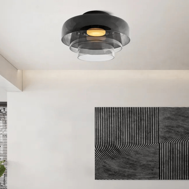 Scandinavische glazen plafondlamp – modern design met driekleurige ledverlichting voor de woonkamer of eetkamer