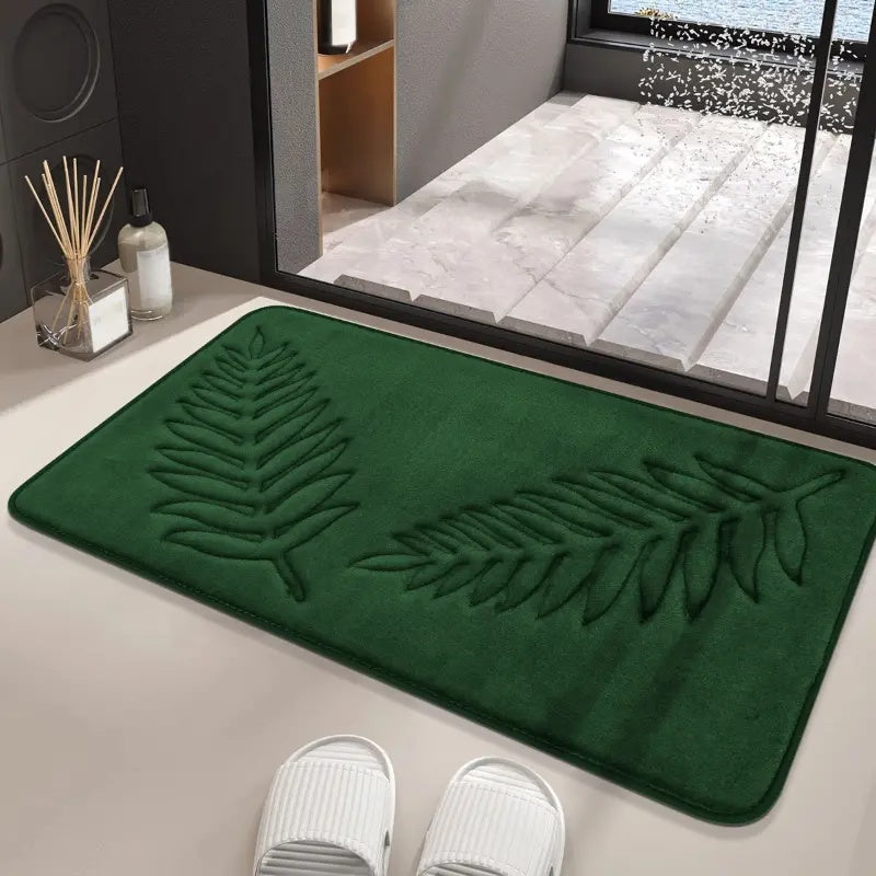 Badekar sættet – Lush Leaf, Blødt Memory Foam i Grøn til Luksus Badeværelsesindretning
