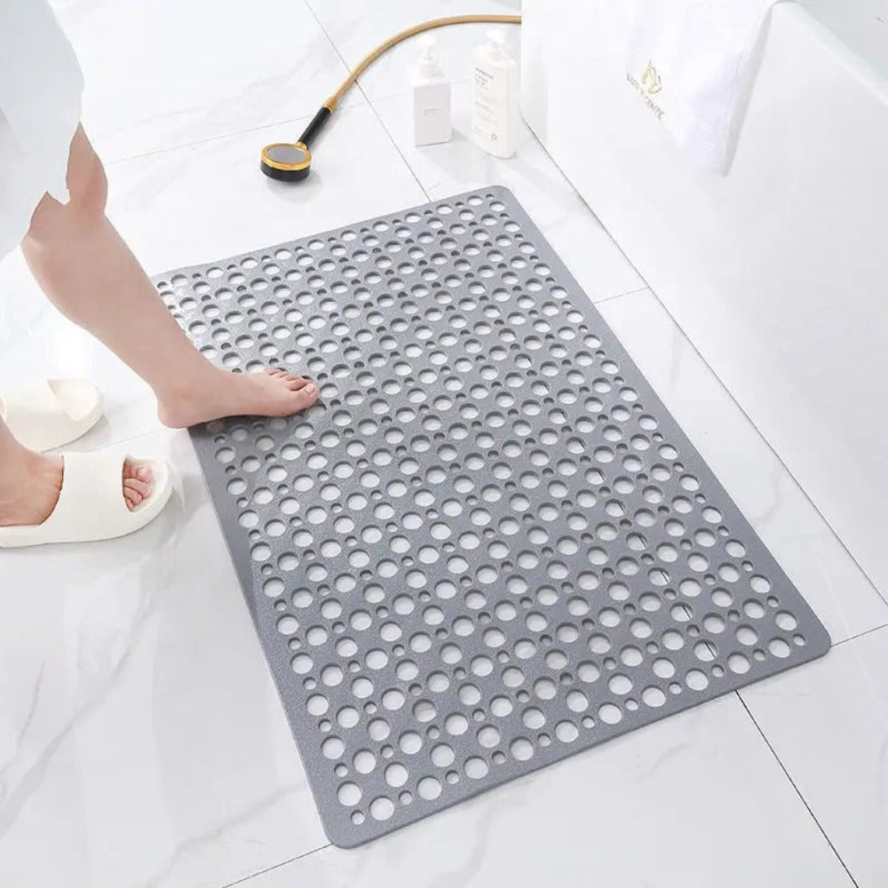 Anti-glide Brusemåtte – PVC, Hvid med Sugekopper for Sikkerhed og Hygiejne i Badeværelset