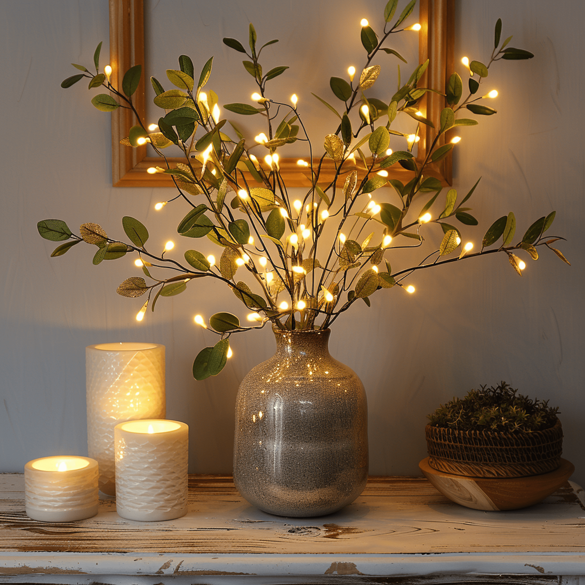 Olivengren Atmosphere Lamp – Warm LED Lighting with Adjustable Branches for Indoor Use and Decoration