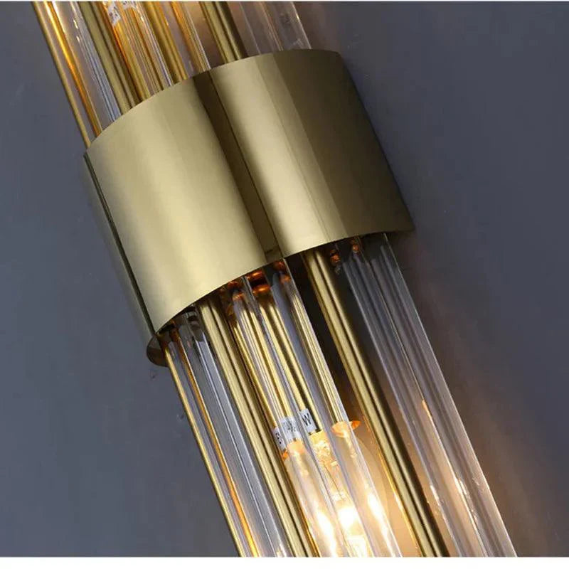 Modern Wall Lamp – Black and Gold, Crystal Lighting for Living Room or Bedroom