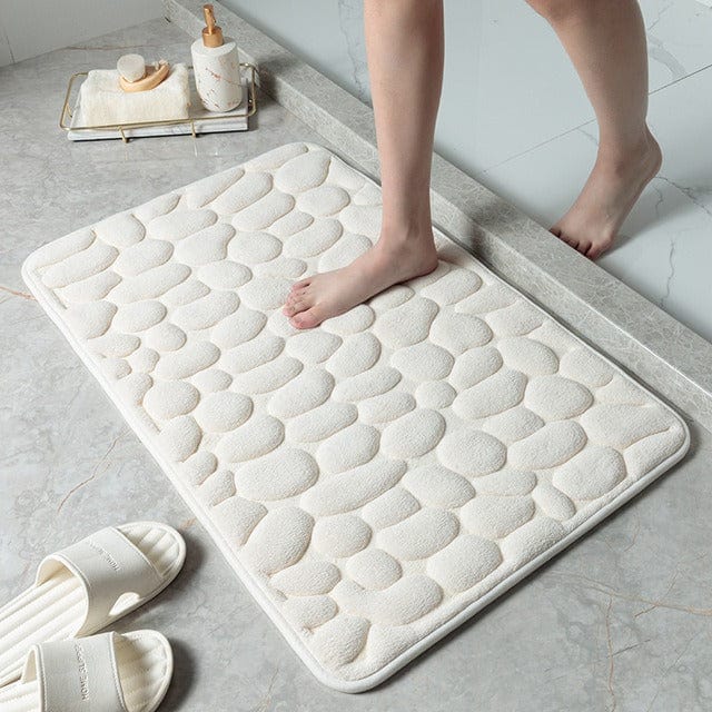 Anti-slip Brusemåtte – Hvid, Blødt Materiale for Sikkerhed og Komfort i Badeværelset