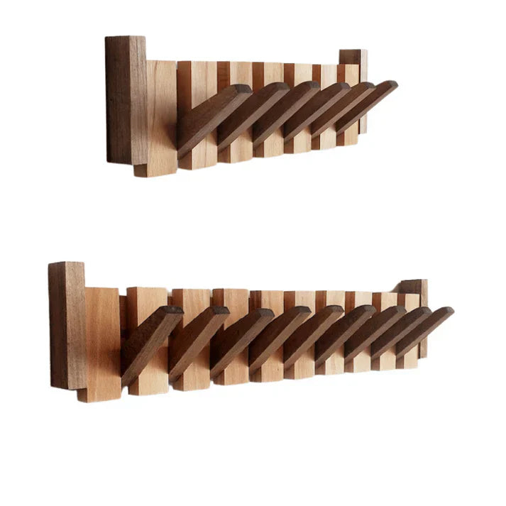 Coat rack – Clover-shaped in brown for hallway, living room, or bedroom
