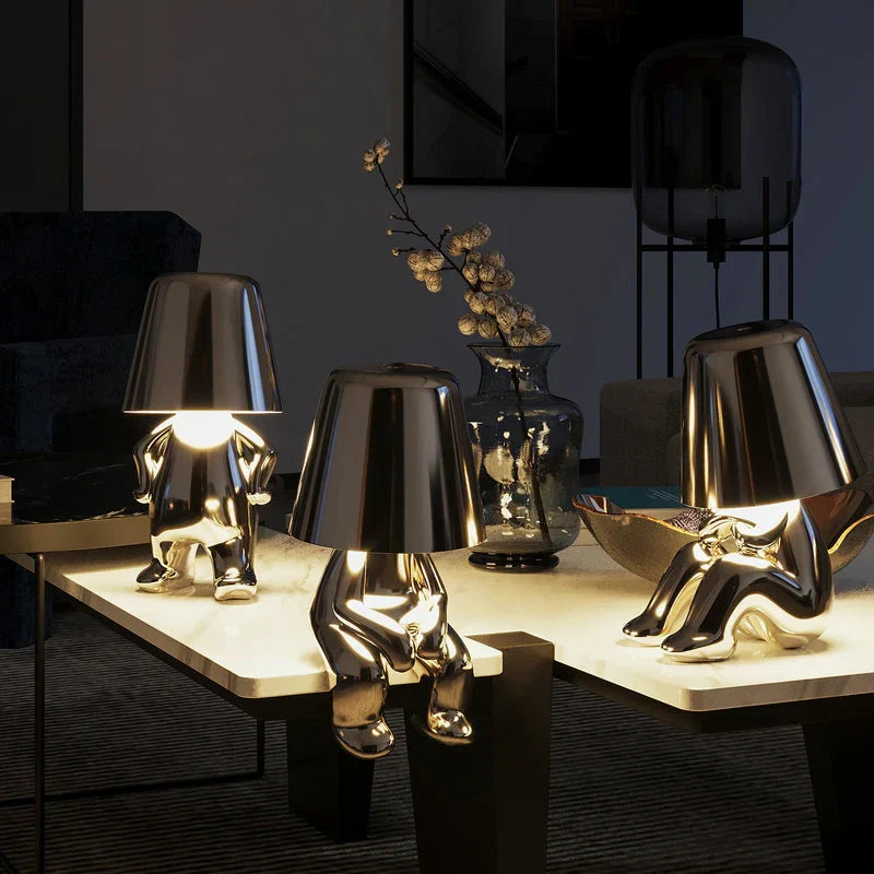 Dimmable Table Lamp – Resin, Playful Shape for Office or Bedroom Decoration