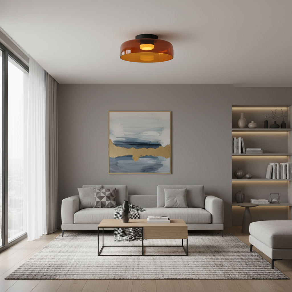 Scandinavische glazen plafondlamp – modern design met driekleurige ledverlichting voor de woonkamer of eetkamer