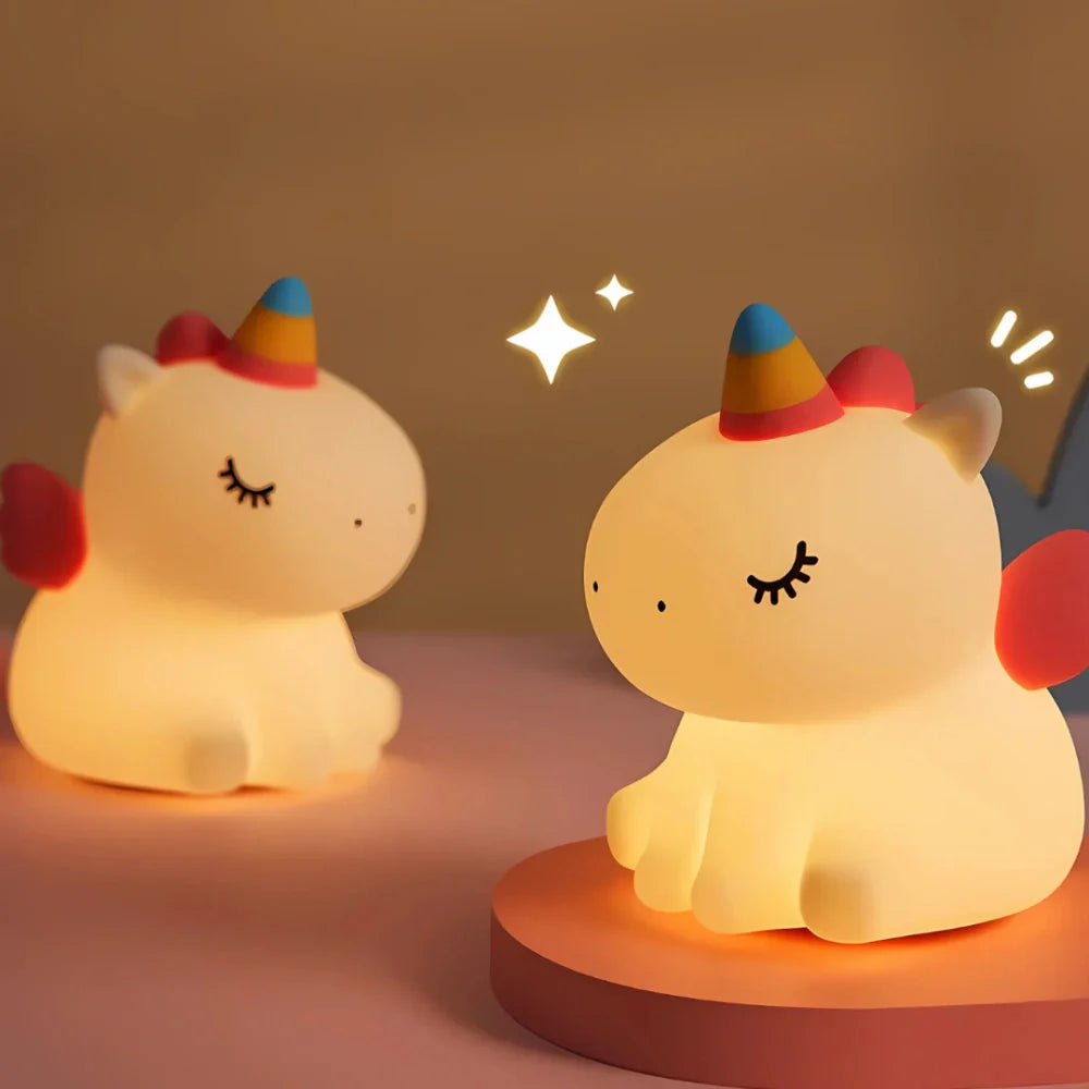 Squeeze Night Light – Animal Design, Warm White Light for Children's Room or Play Area