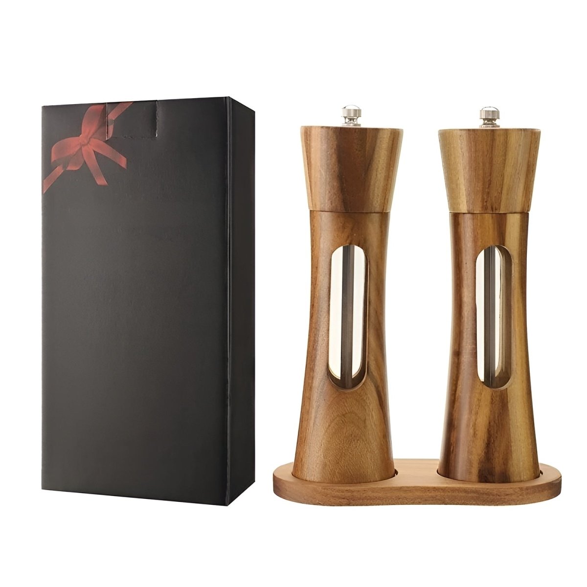 Wooden Pepper and Salt Mills – Elegant Finish with Adjustable Grind Settings for the Kitchen or Dining Table